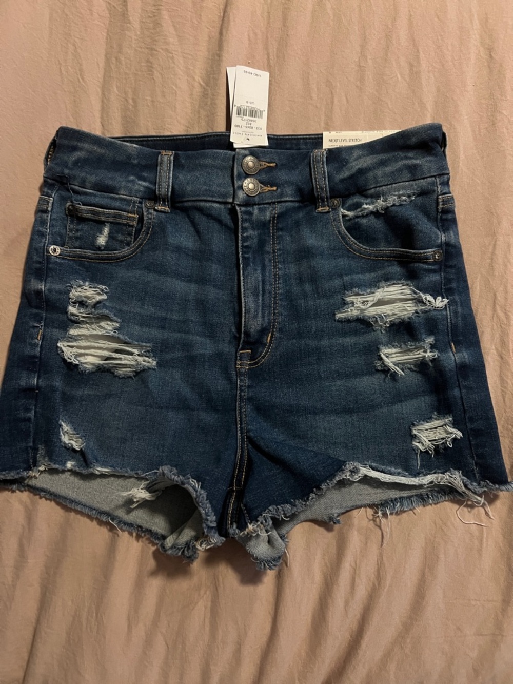 NWT American Eagle Outfitters Dark Blue Distressed Jean Shorts